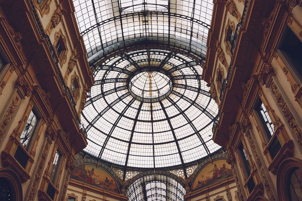 Free inside Milan roof image, public domain design CC0 photo.