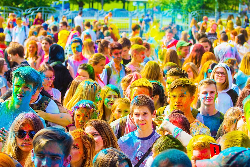 Young people at a Color Festival - unknown date & location