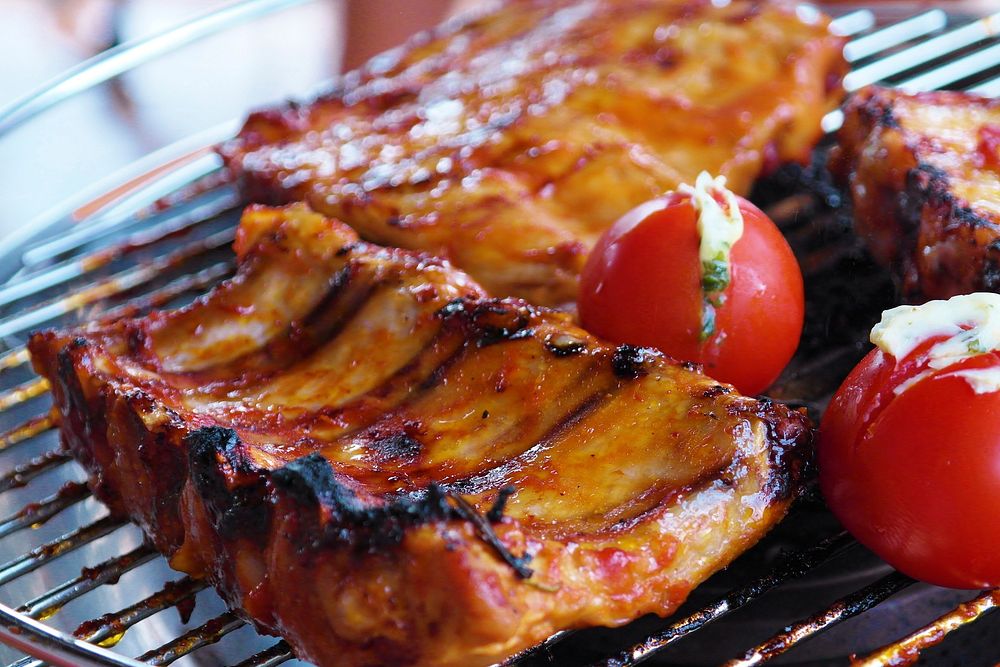 Free grilled BBQ ribs photo, public domain food CC0 image. 