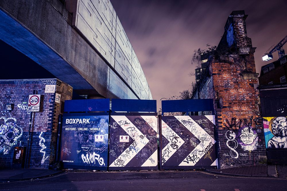 Boxpark, graffiti street art.  London, UK - Date unknown