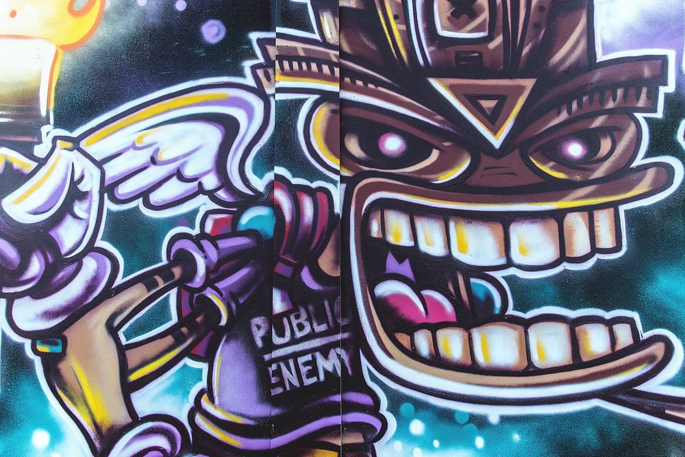 Public Enemy, graffiti street art. Location unknown, date unknown