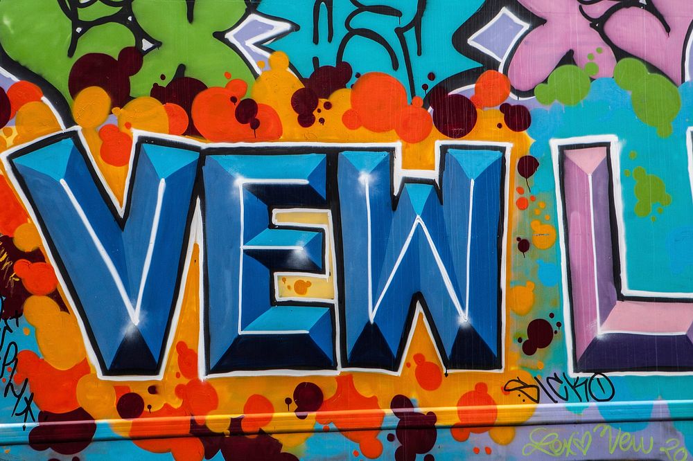 Graffiti text VEW. Brooklyn, New York, USA - Date unknown