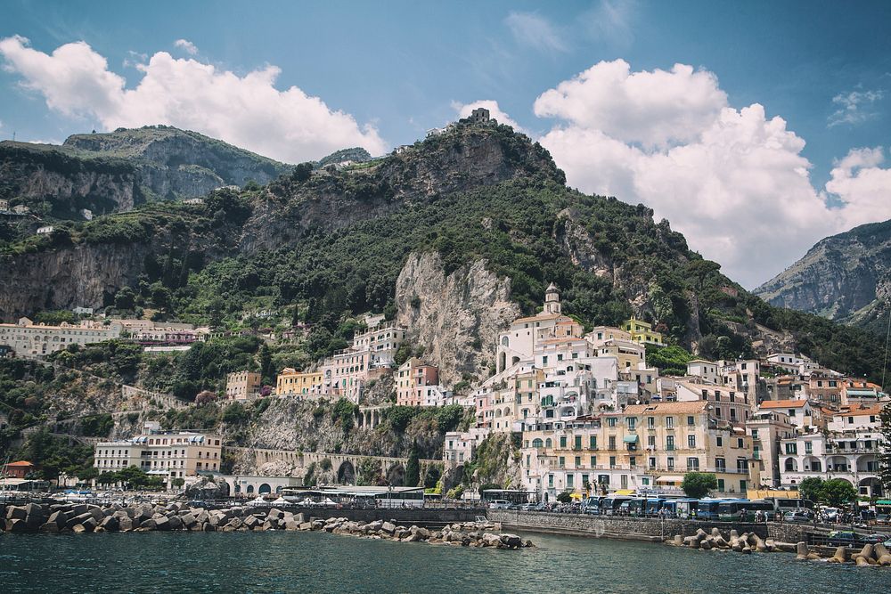 Amalfi coast, Italy landscape view, free public domain CC0 photo.