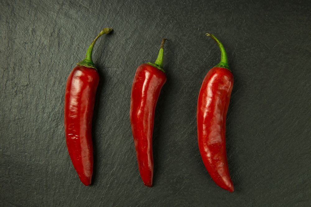 Free three red chilies image, public domain food CC0 photo