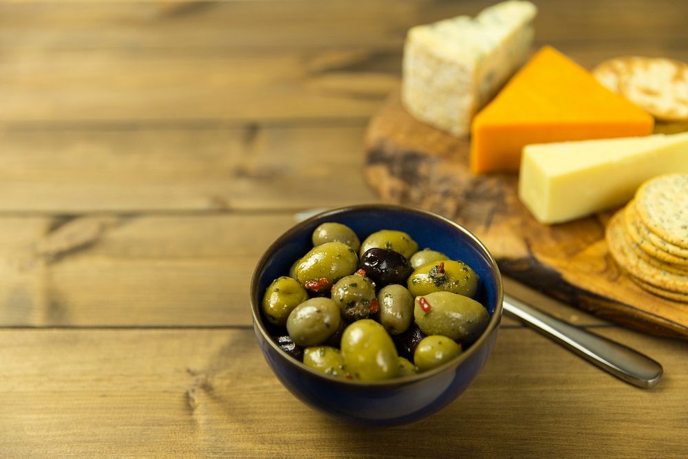 Olives & Cheese image, free public domain CC0 photo.