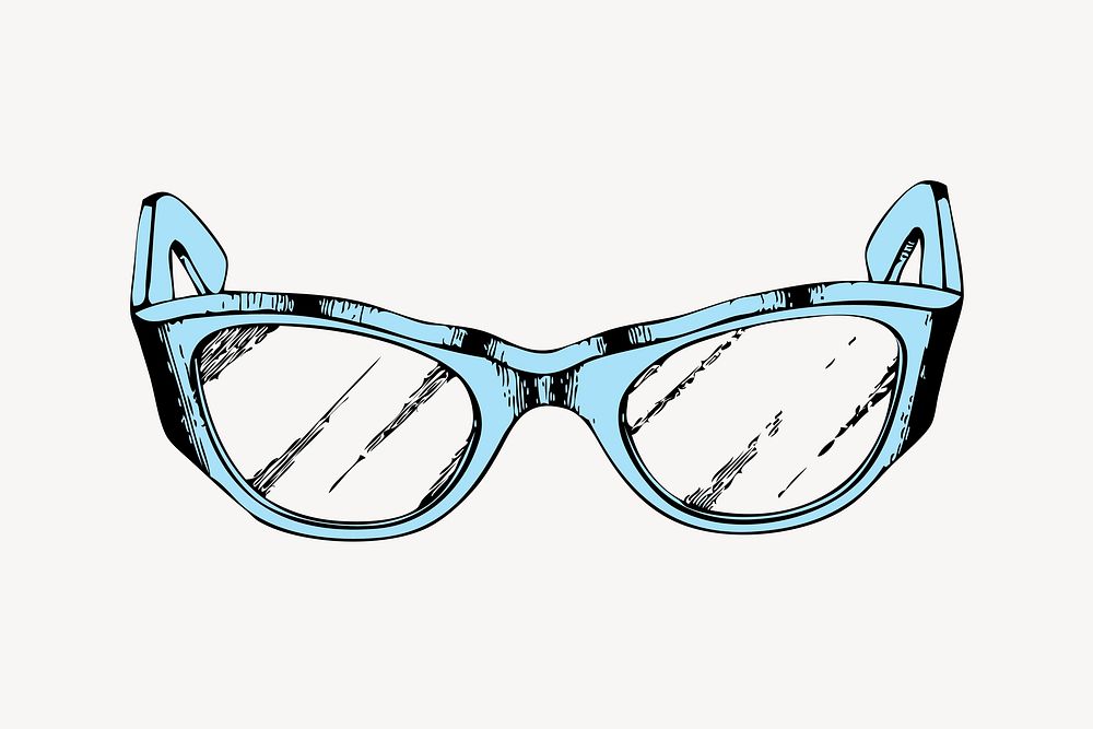 Eye glasses clipart, vintage object illustration vector. Free public domain CC0 image.