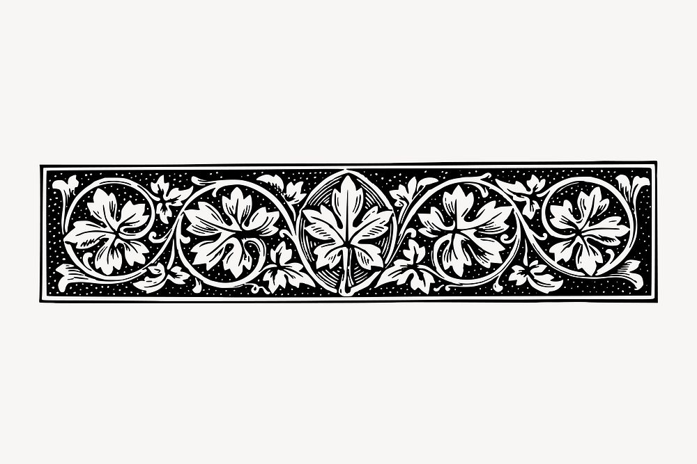 Floral border clipart, vintage divider illustration vector. Free public domain CC0 image.