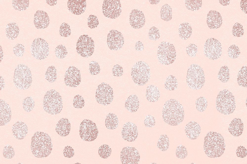 Polka dots pattern rose gold background, animal print design