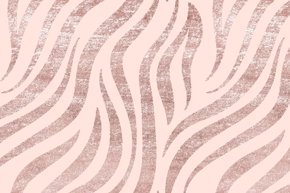 Zebra pattern rose gold background, abstract animal print design vector