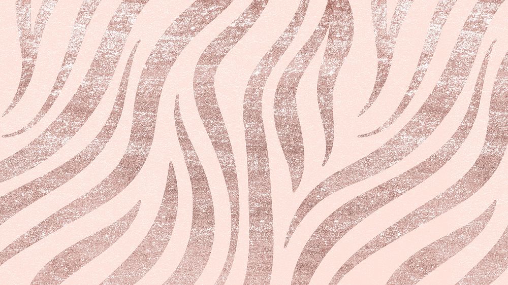 Rose gold zebra desktop wallpaper, animal print background