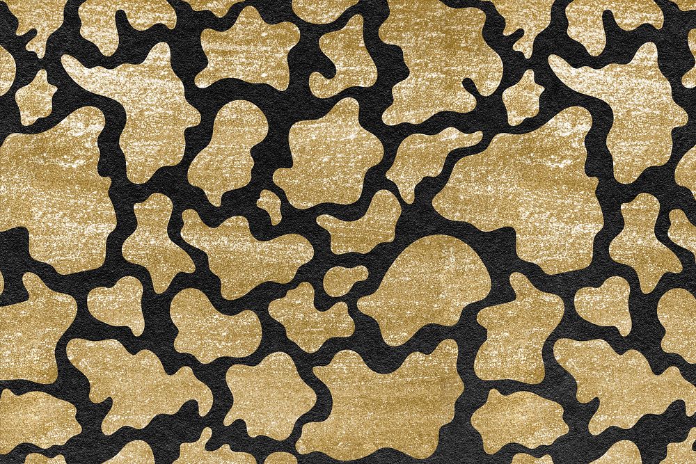 Cow pattern gold background image, luxury animal print design