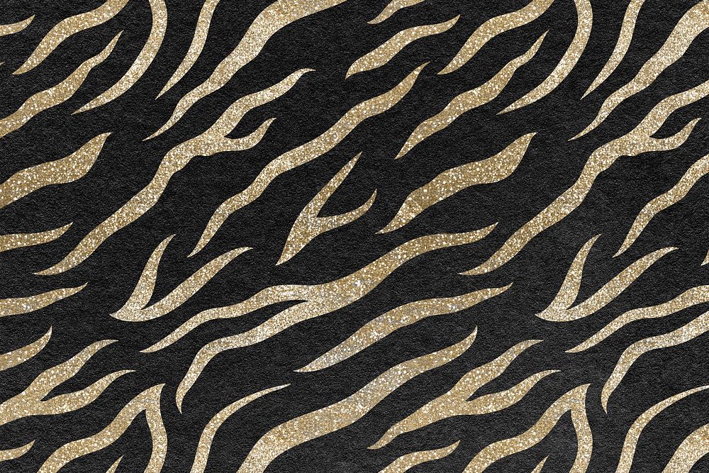 Tiger pattern gold background image, luxury animal print design