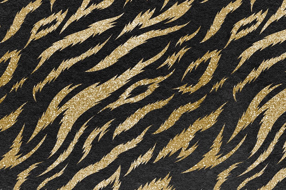 Tiger pattern gold background image, luxury animal print design