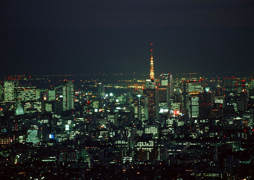 Free Tokyo at night image, public domain Japan CC0 photo.