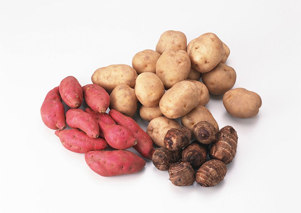 Free potatoes, taro, sweet potatoes photo, public domain vegetables CC0 image.
