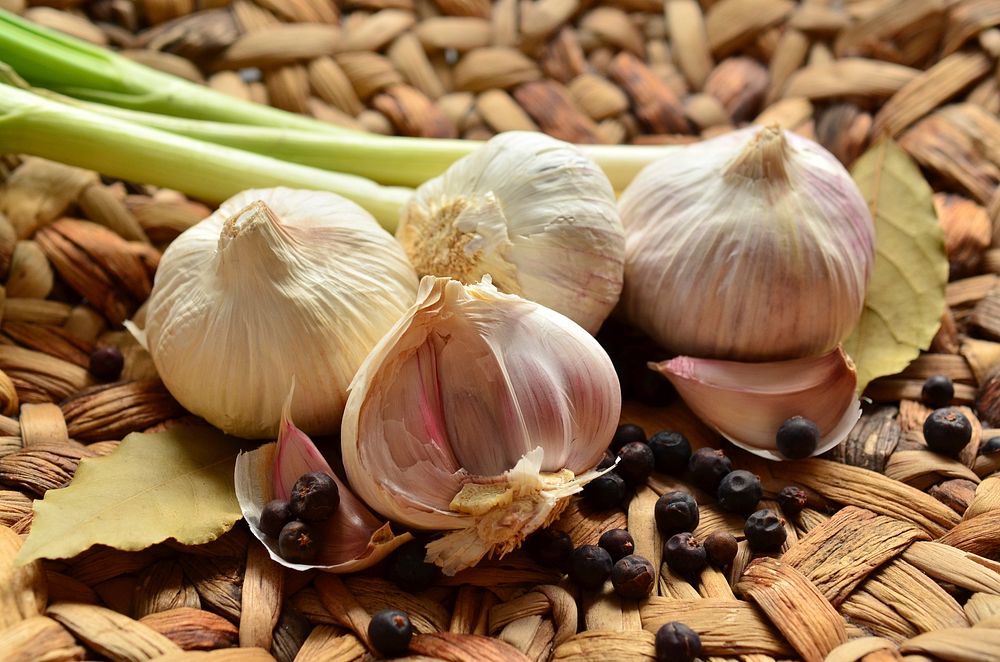 Free garlic with spices image, public domain food CC0 photo.