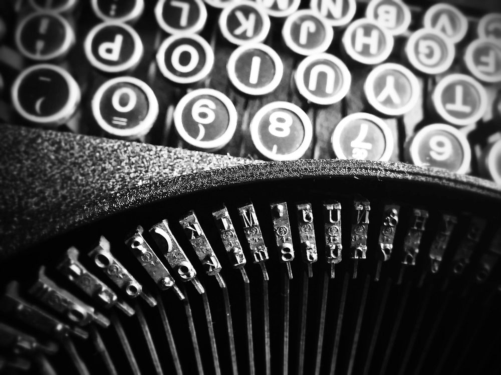 Free old typewriter keyboard image, public domain antique CC0 photo.