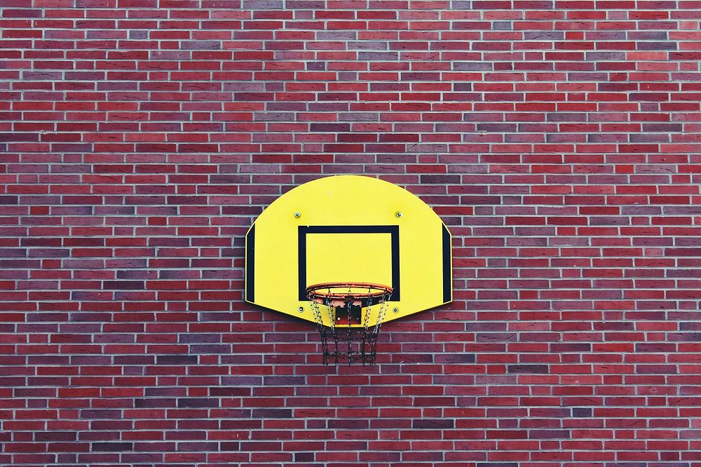 Free basketball goal closeup photo, public domain sport CC0 image.