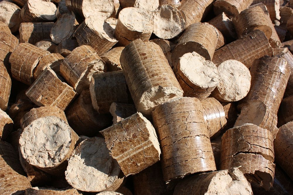 Free pile of briquettes photo, public domain CC0 image.