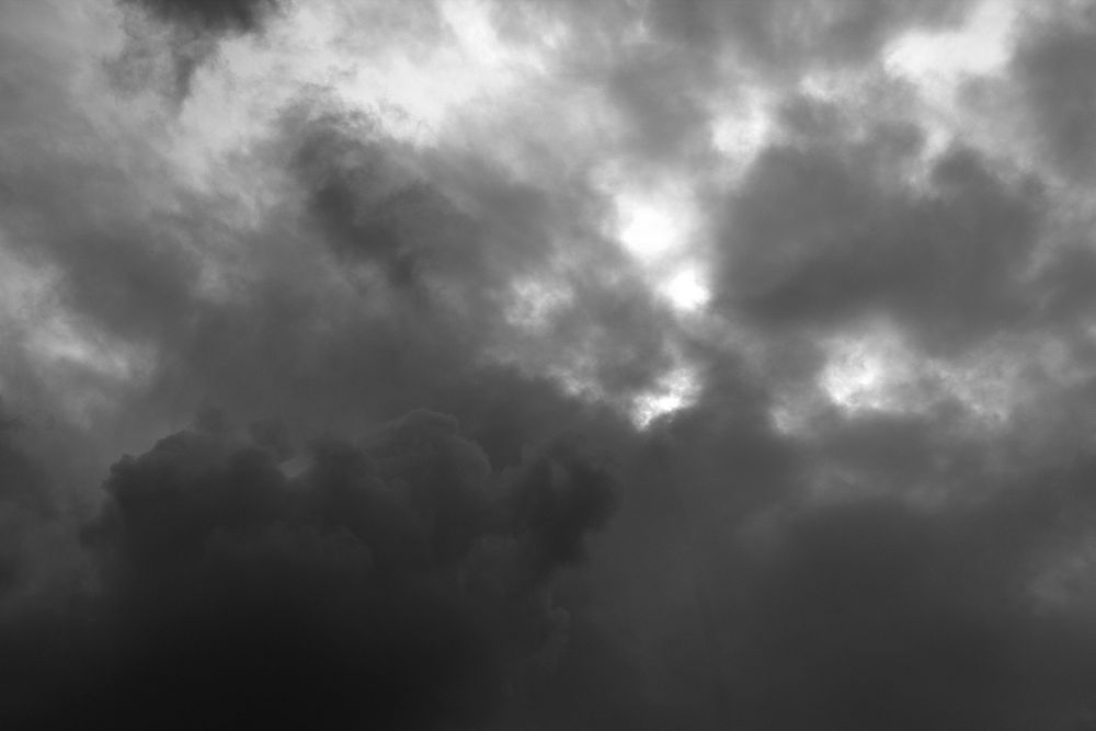 Dark cloudy sky monochromatic background, free public domain CC0 photo.