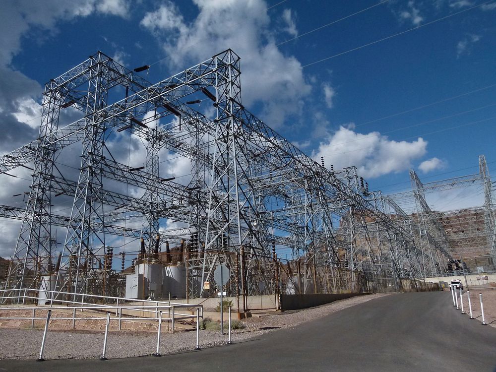 Free substation power transmission lines public domain CC0 photo.