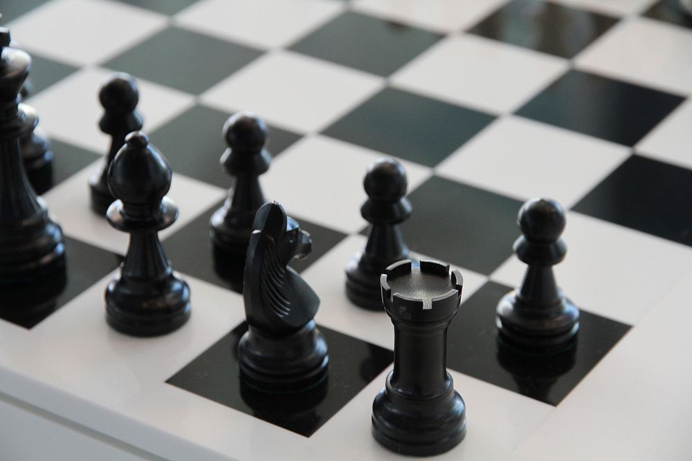 Free chess board with pieces photo, public domain game CC0 image.