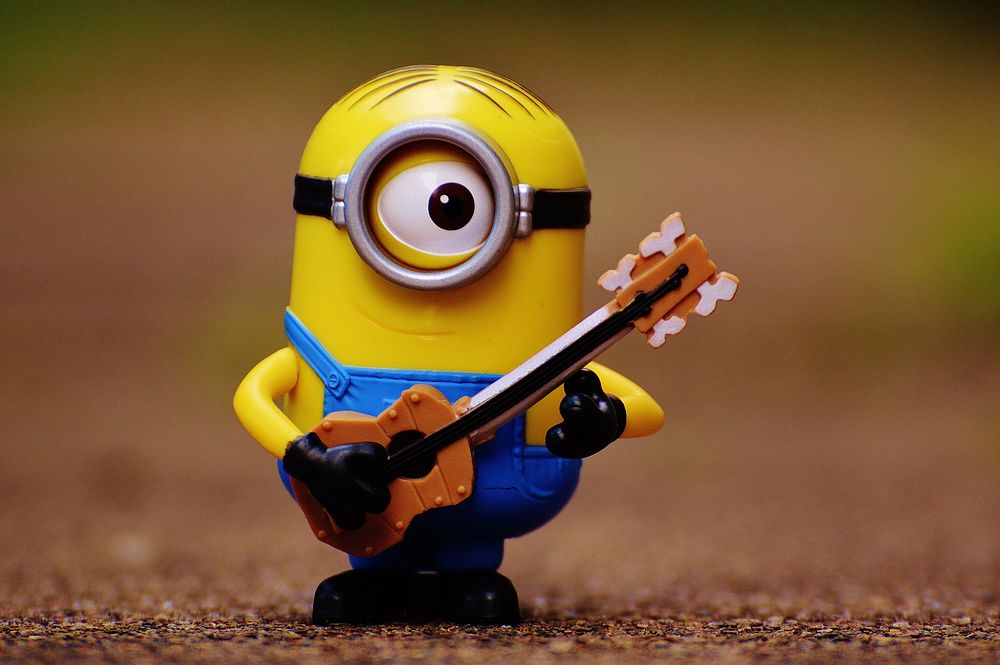 Minion Lego, cute toy with a guitar. Location unknown - 03/08/2017