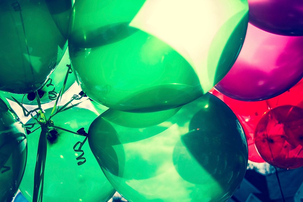 Free green latex balloon image, public domain decoration CC0 photo.