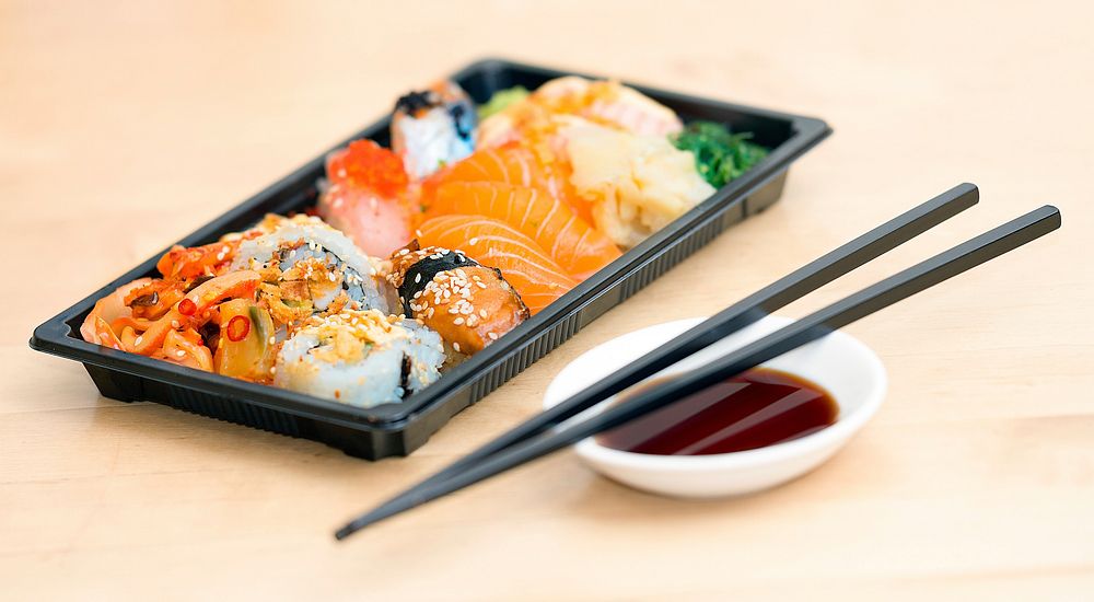 Free takeaway sushi image, public domain Japanese food CC0 photo.