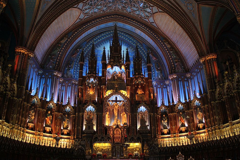 Free altar at Notre Dame basilica image, public domain Christianity CC0 photo.