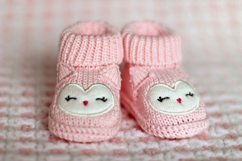 Free pink baby shoe image, public domain love CC0 photo.