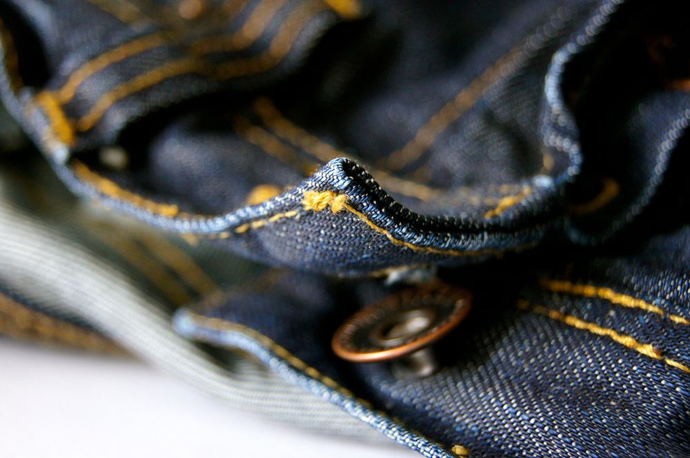 Free jeans button closeup public domain CC0 photo.