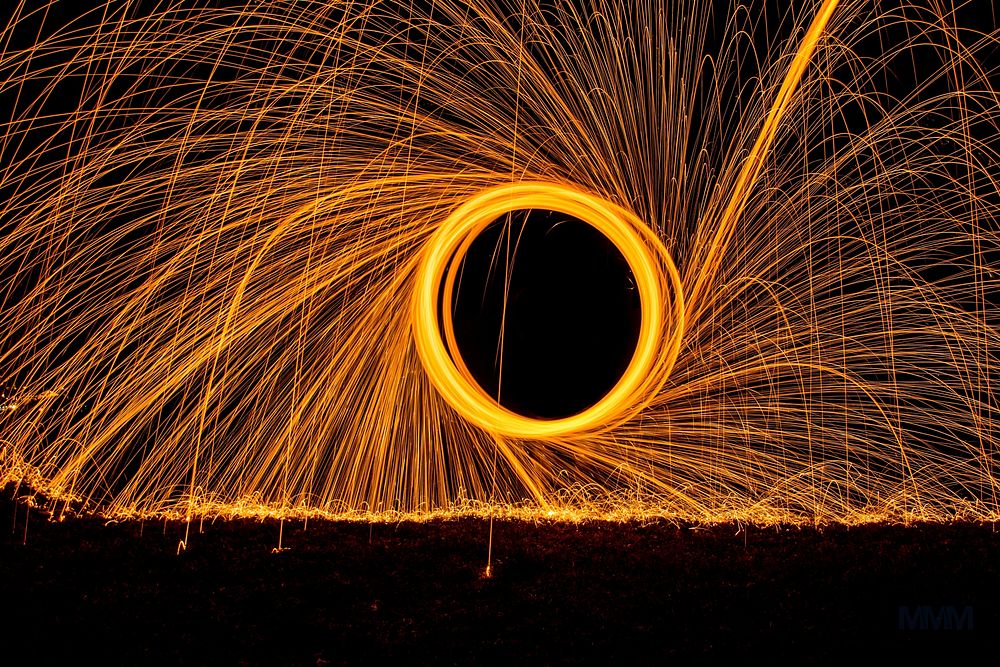 Long exposure fire circle background. Free public domain CC0 photo.