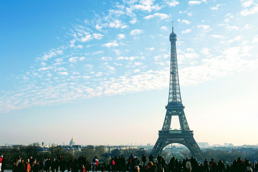 Free Paris Eiffel Tower during daytime photo, public domain building CC0 image.