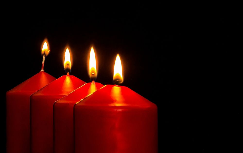 Free Christmas candles image, public domain celebration CC0 photo.