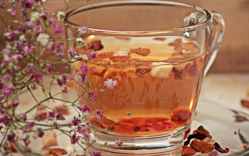 Free rose tea image, public domain beverage CC0 photo.