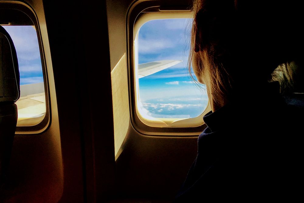 Free airplane window image, public domain travelling CC0 photo.