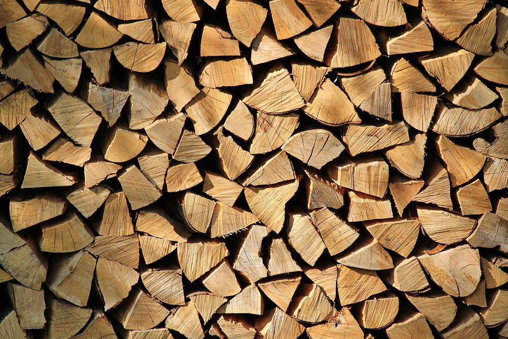 Chopped fire wood, free public domain CC0 image.