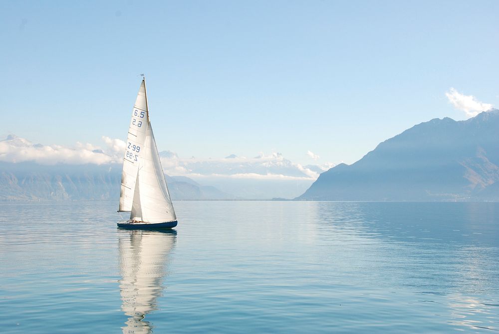 Free sailing boat in the ocean image, public domain CC0 photo.