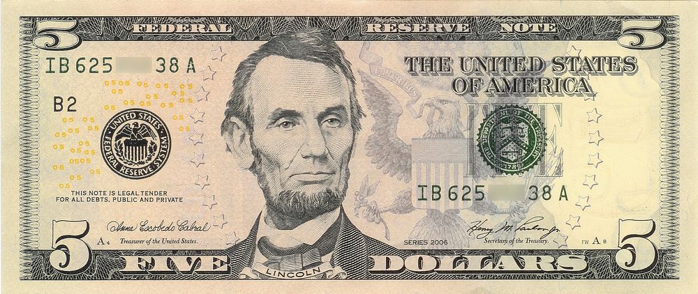 Free US dollar banknote image, public domain money CC0 photo.