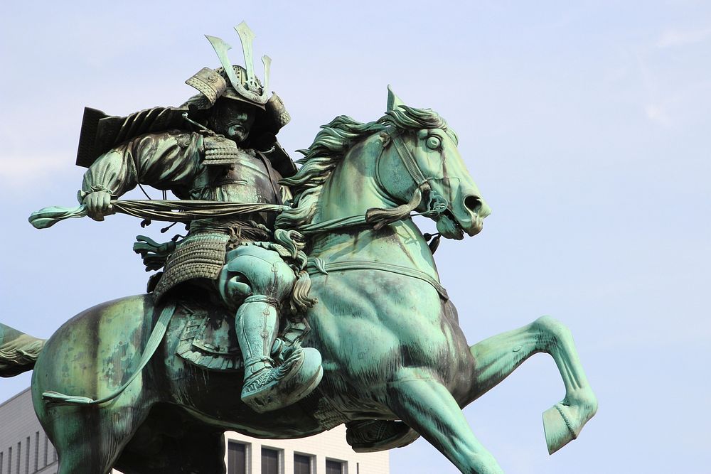 Statue of Kusunoki Masashige, free public domain CC0 image.