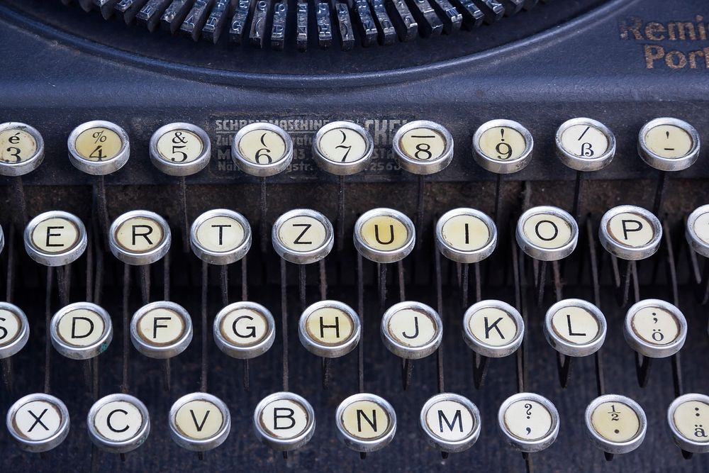 Typewriter keyboard. Free public domain CC0 photo.
