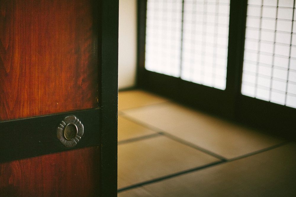 Free minimalistic wooden room image, public domain interior design CC0 photo.