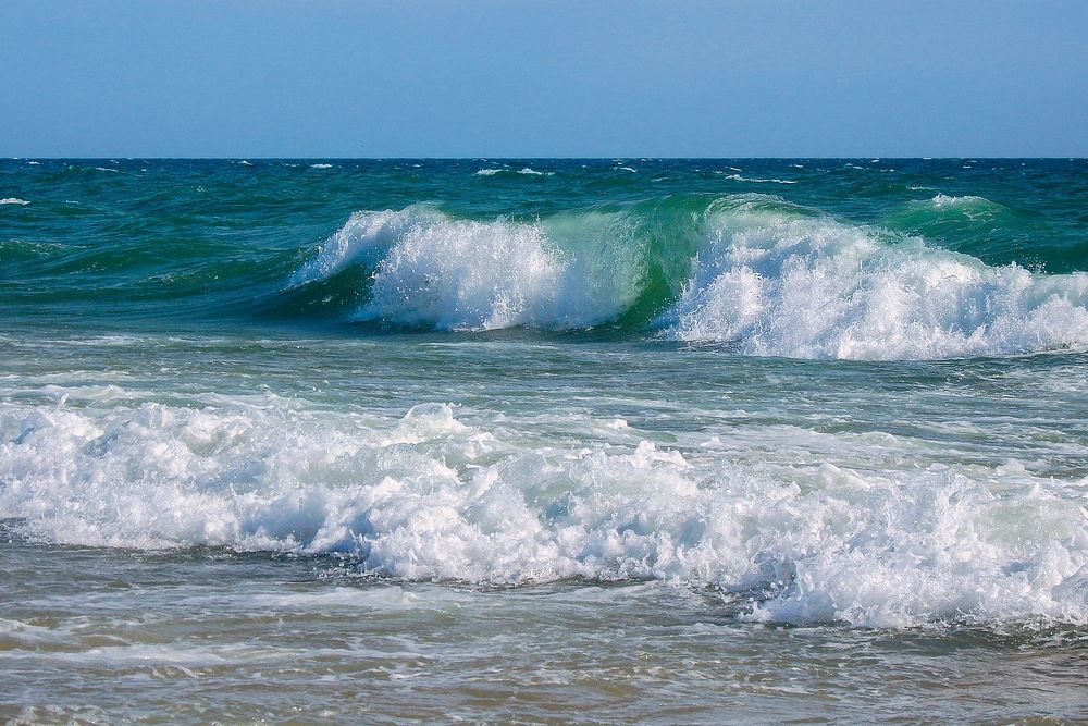 Beach, water texture, blue, ocean, sea, background, free public domain CC0 photo.