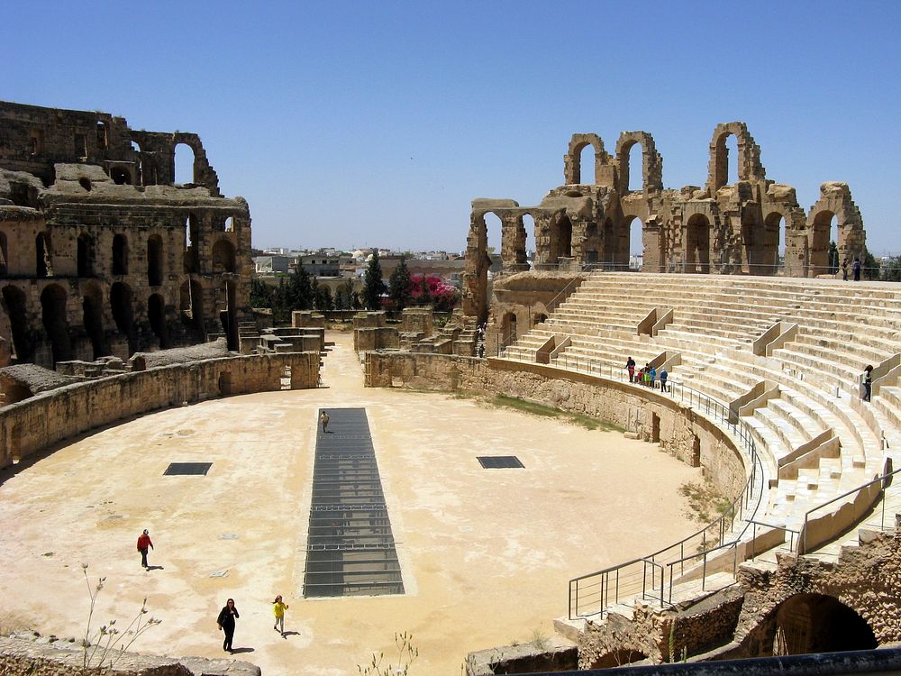 El Jem Amphitheater in Tunisia, free public domain CC0 image.