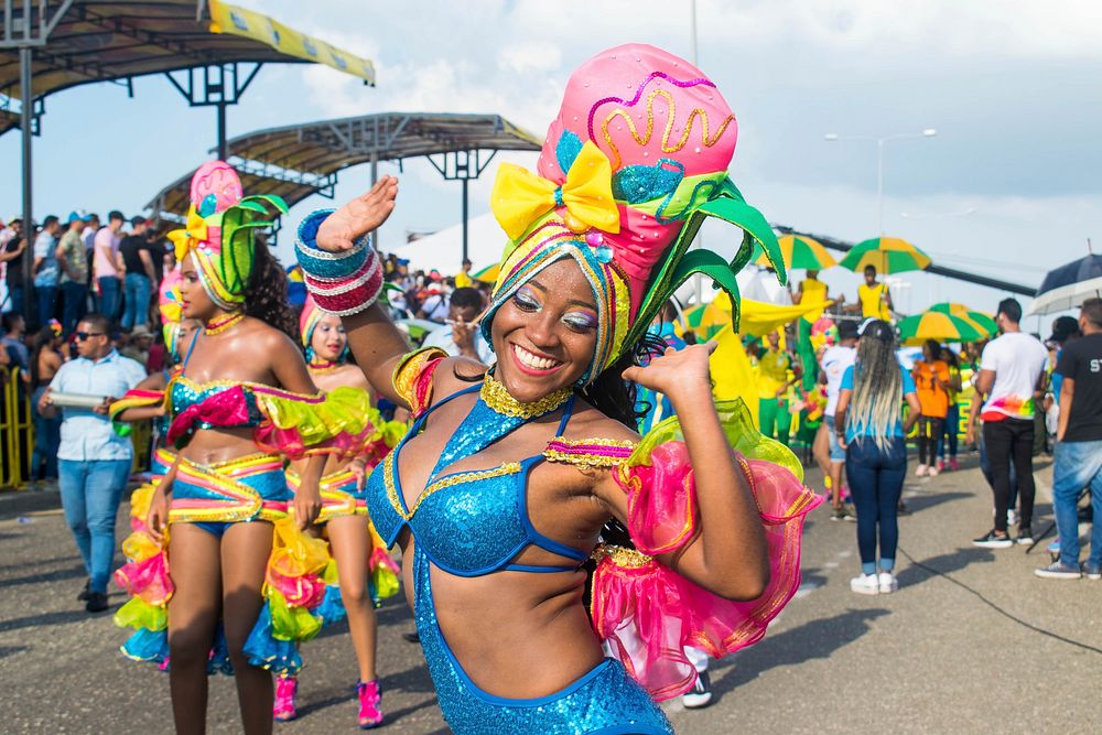 Dancers at Cartagena Carnival, Colombia - 17 November 2018