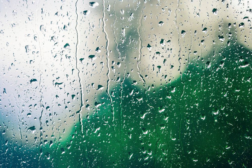 Rain on window, free public domain CC0 image.