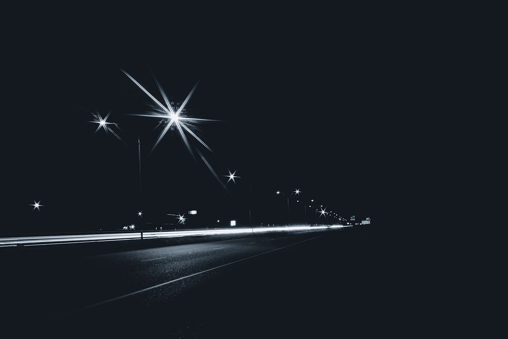 Free steet light at night image, public domain car CC0 photo.