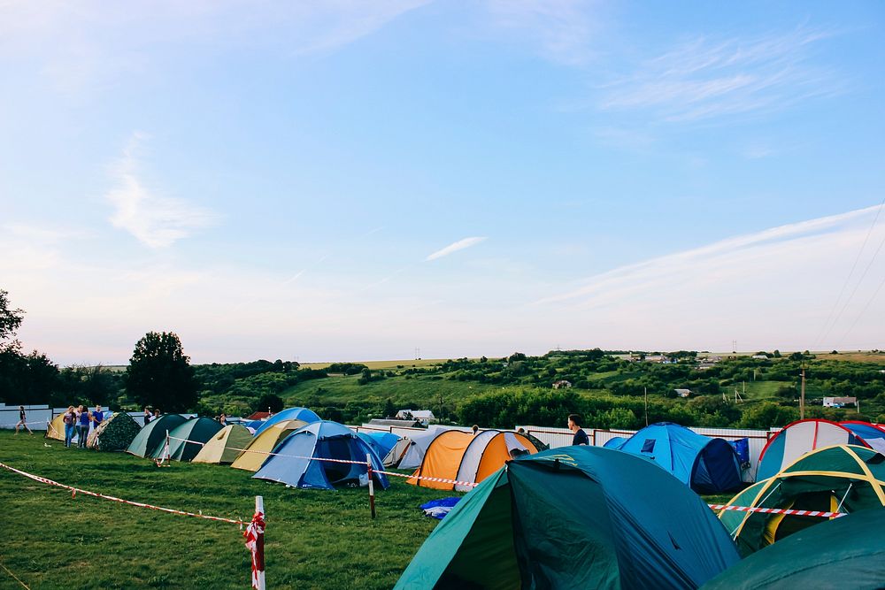 Free tents, camping photo, public domain travel CC0 image.