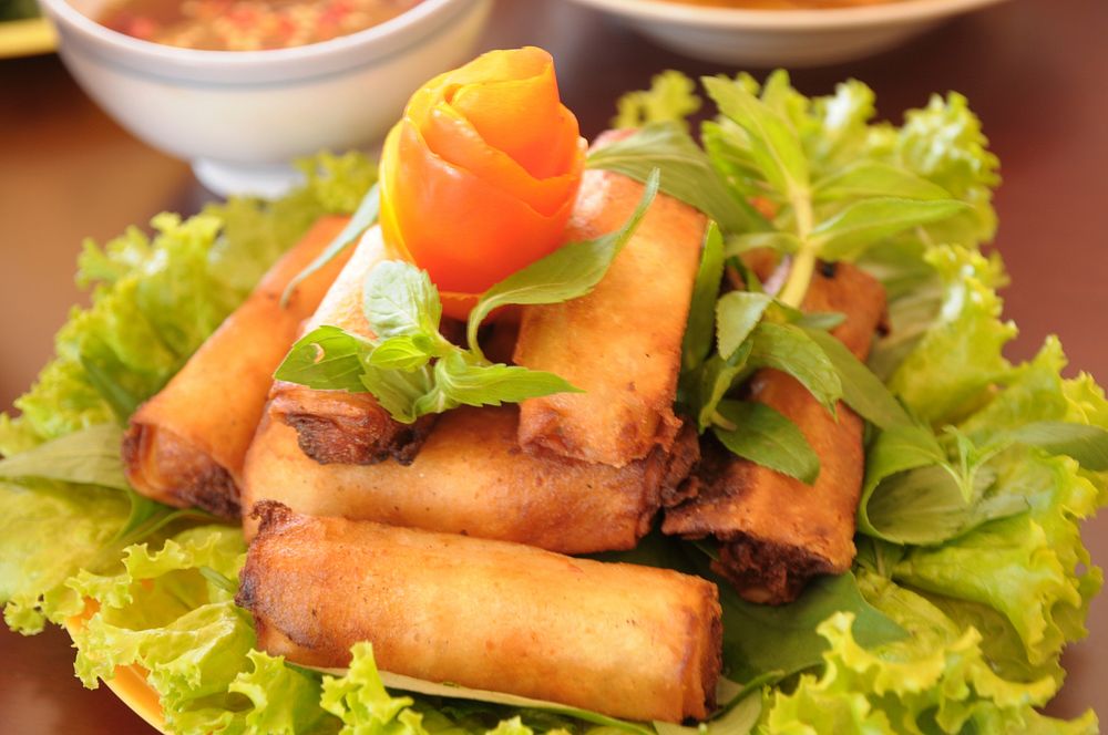 Free spring roll image, public domain food CC0 photo.
